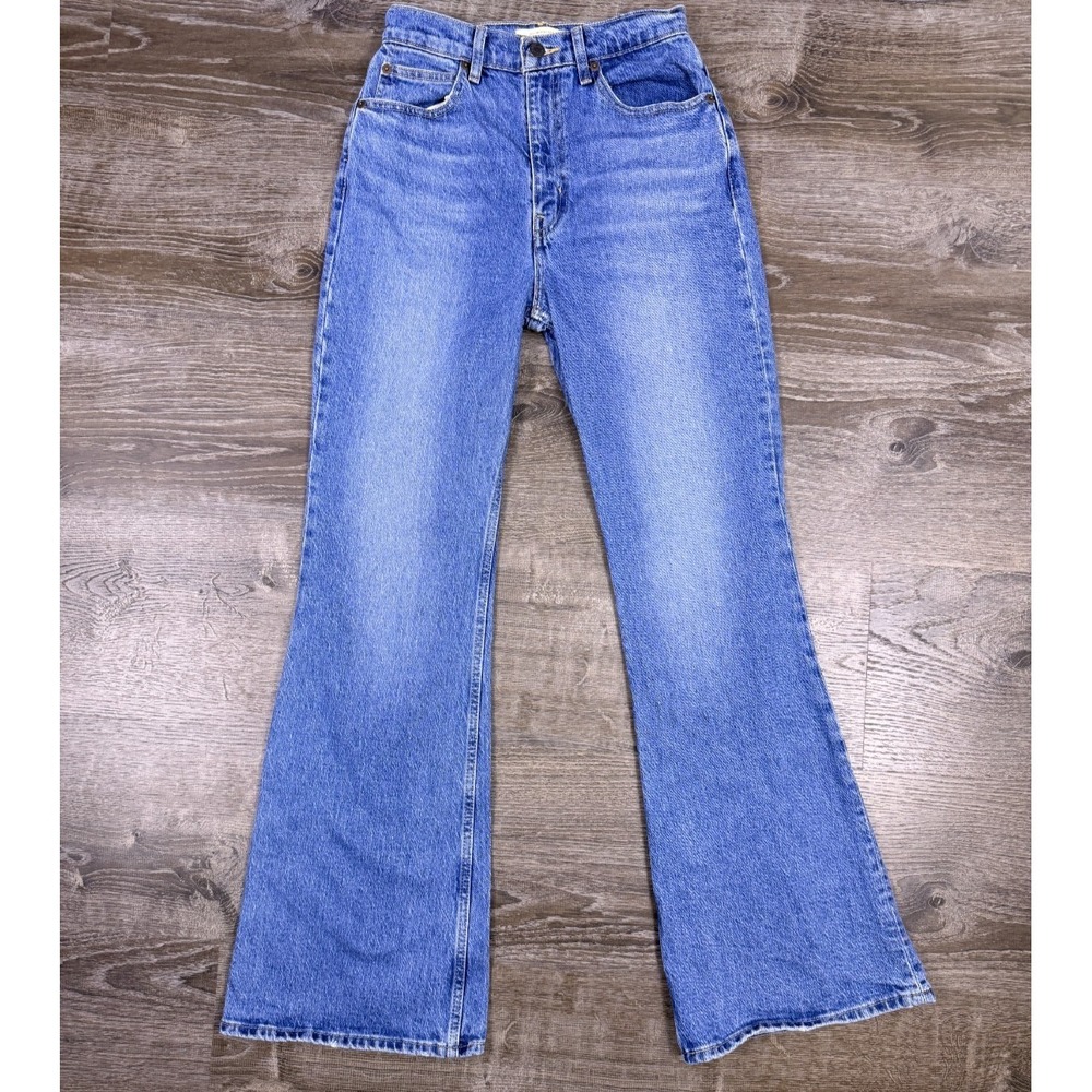 Levi's Premium 70s High Flare Women's Jeans Boho Denim Size 27 Big E Bootcut EUC